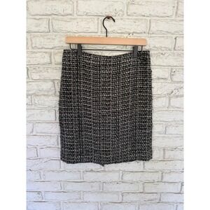 J. Crew The Pencil Skirt Black Gray Tweed Career Work Office Womens Sz 6